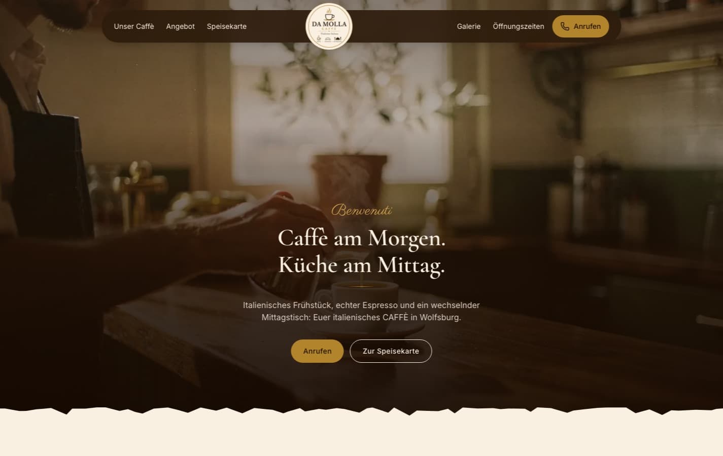 Da Molla Caffè, Desktop-Ansicht